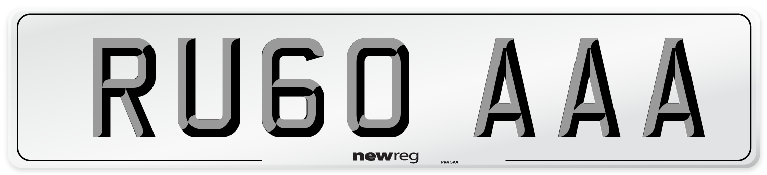 RU60 AAA Number Plate from New Reg